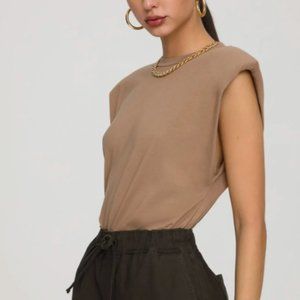 Good American Tan Strong Shoulder Muscle Tank